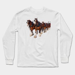 Clydesdale Eight Horse Hitch Long Sleeve T-Shirt
